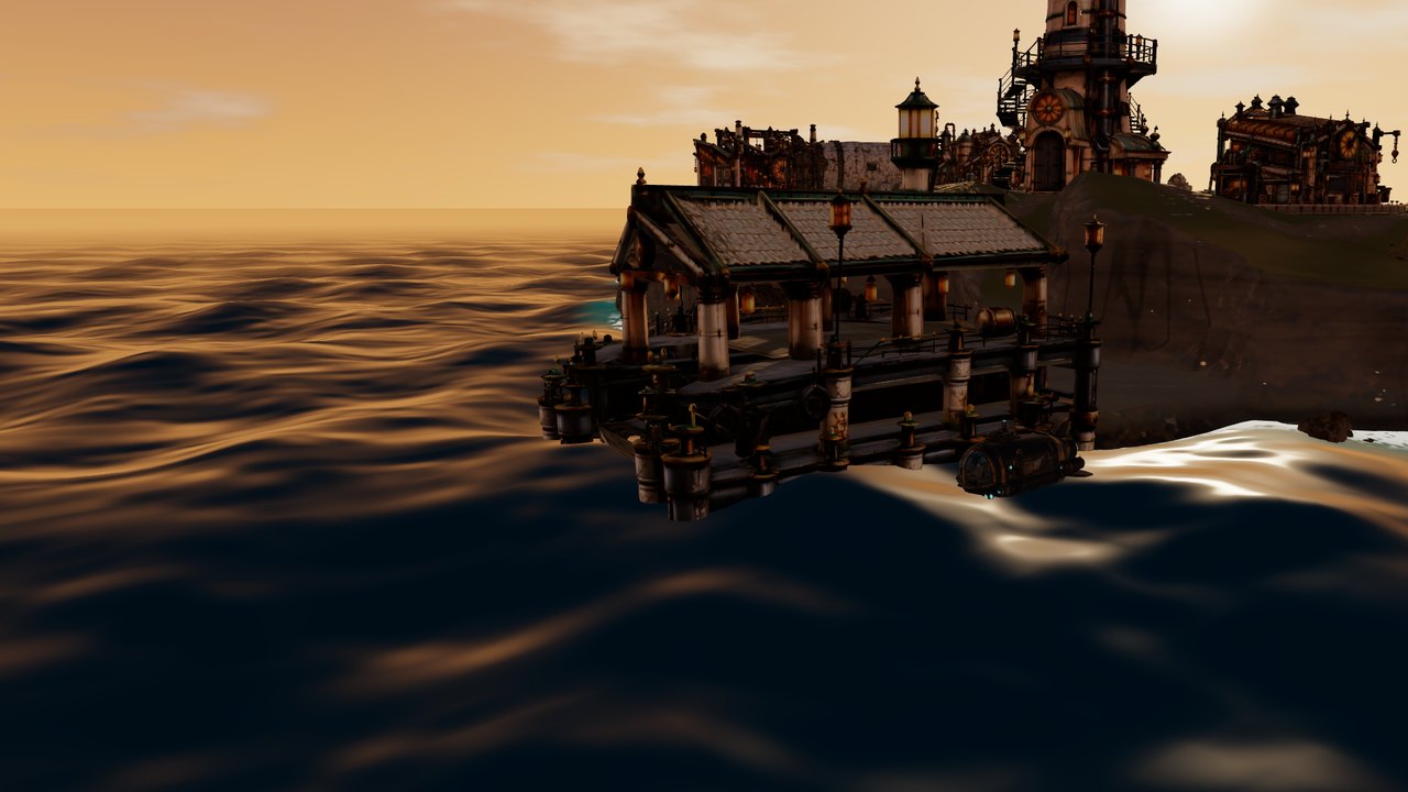 El Muelle de madera junto a la isla del Faro